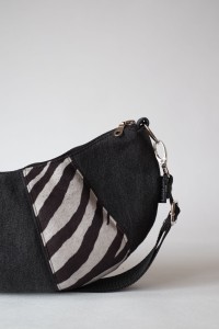 Croissant bag - Jeans Zebra Touch